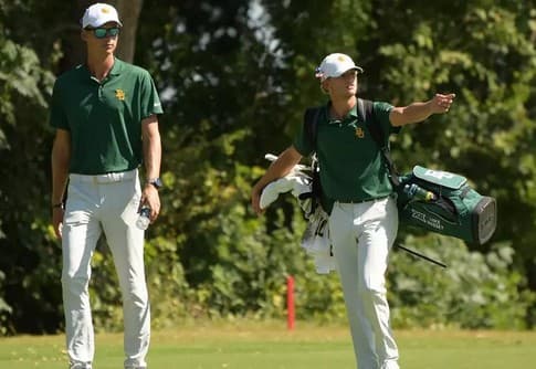 Mikkel coaching on the course at Baylor