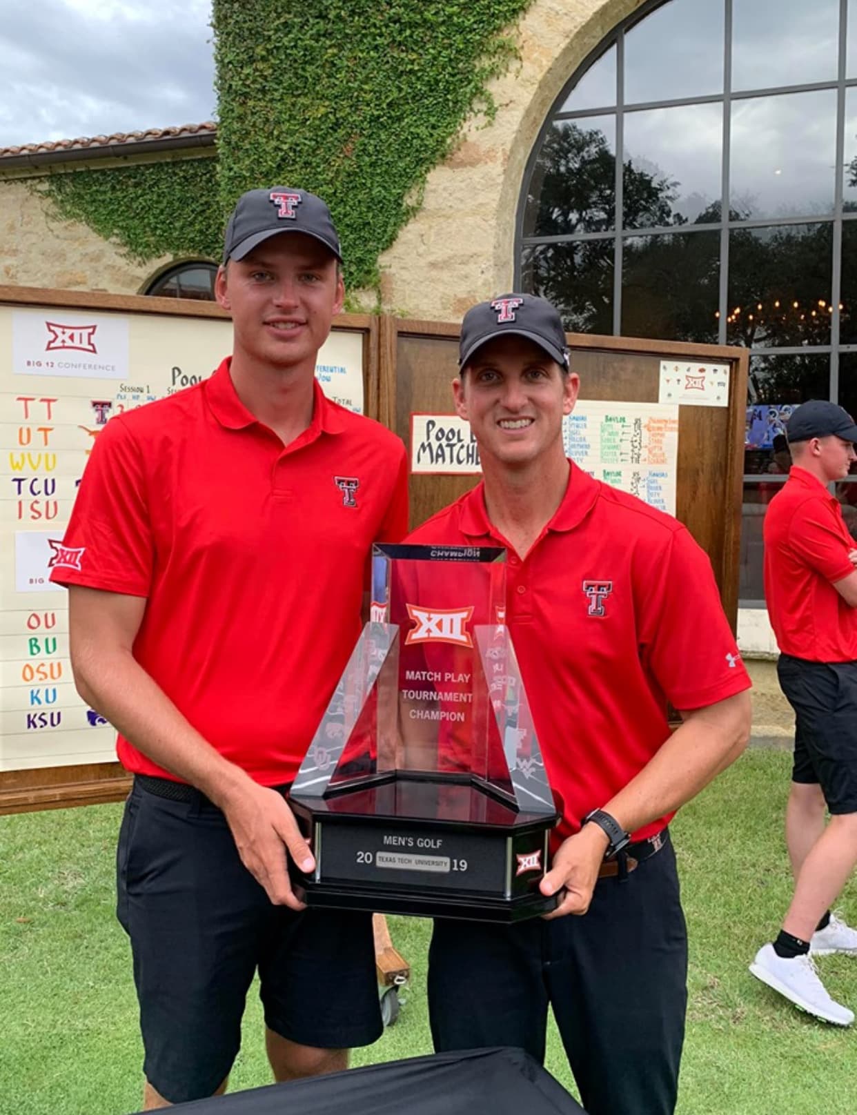 Mikkel with Big 12 Championship trophy at Texas Tech